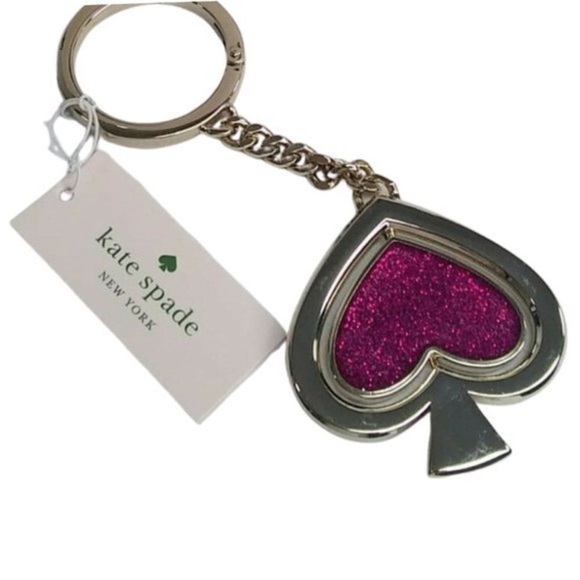 Kate Spade New York Gold Double Sided Sparkle Swivel Bag Charm NWT Christmas - Picture 6 of 8